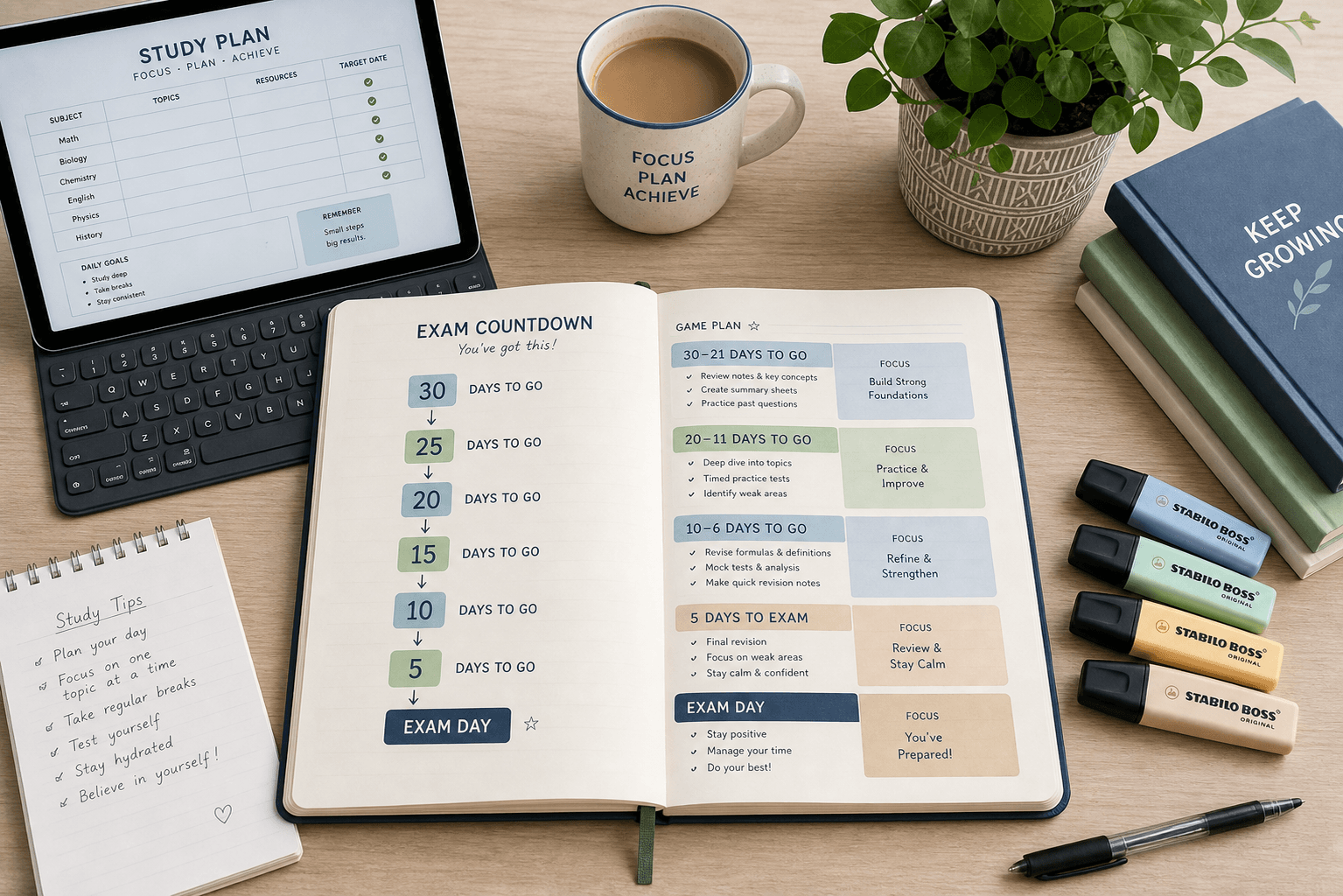 Preview of Exam Countdown Study Planner Template: A 30-Day Strategy to Prep Smarter
