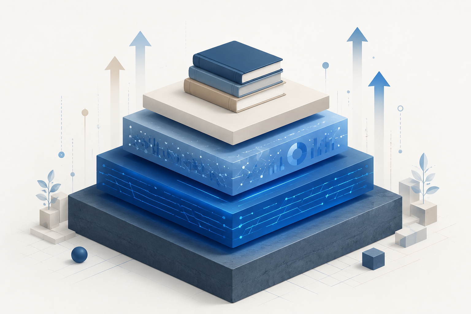 Layered LSAT prep stack with official tests, AI drilling, analytics, and books