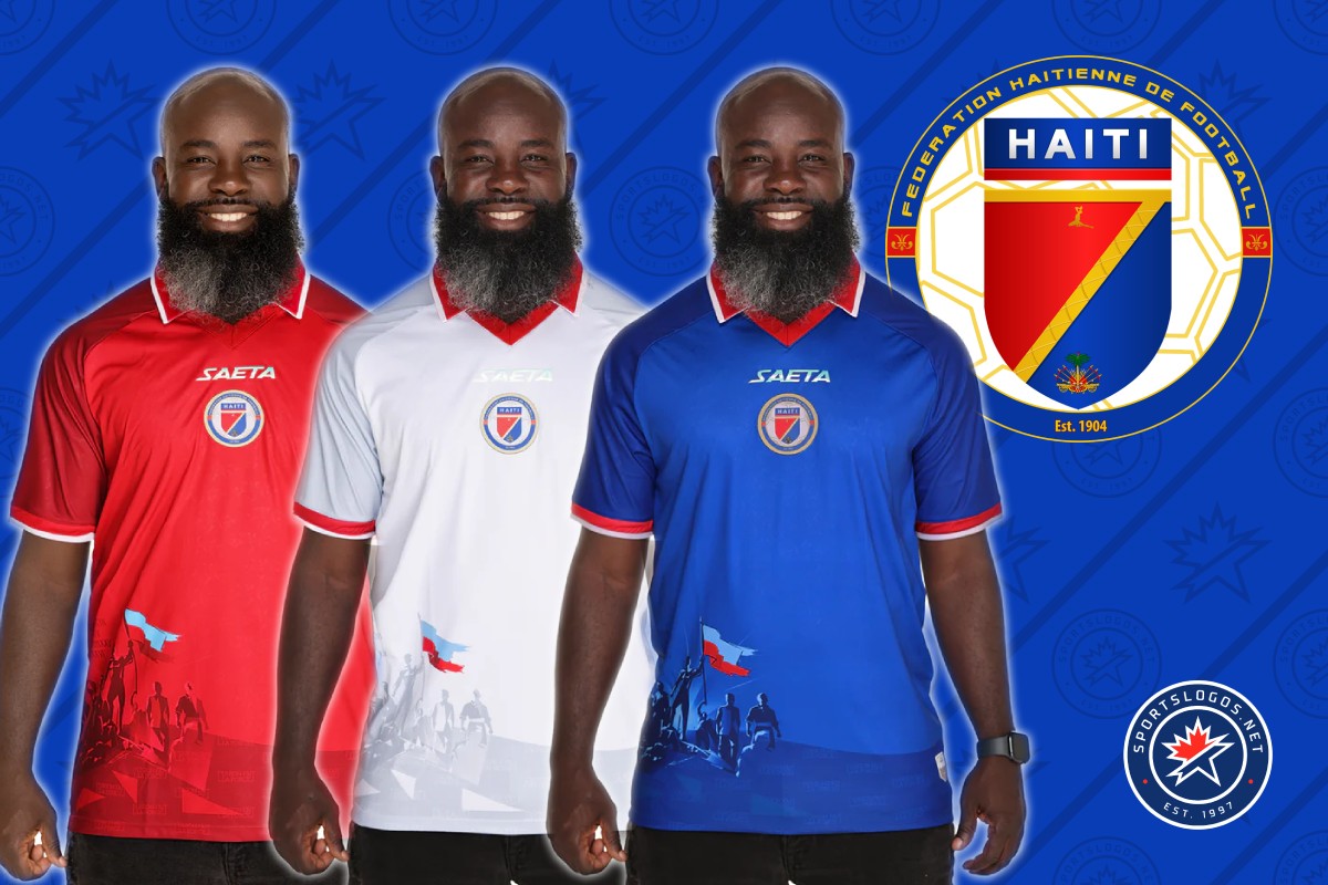 Comparison of Haiti original and revised 2026 World Cup jerseys showing removed Battle of Vertières chest imagery