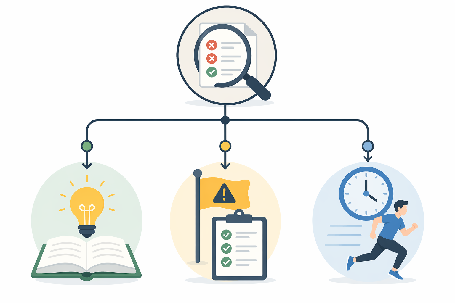 Decision tree for SAT error review showing content gaps, careless errors, and timing issues