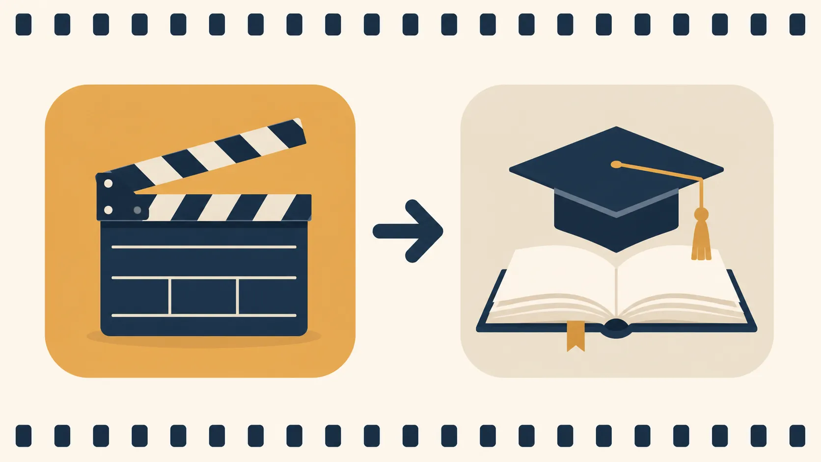 Editorial illustration of a connected two-step university and arts-program application process