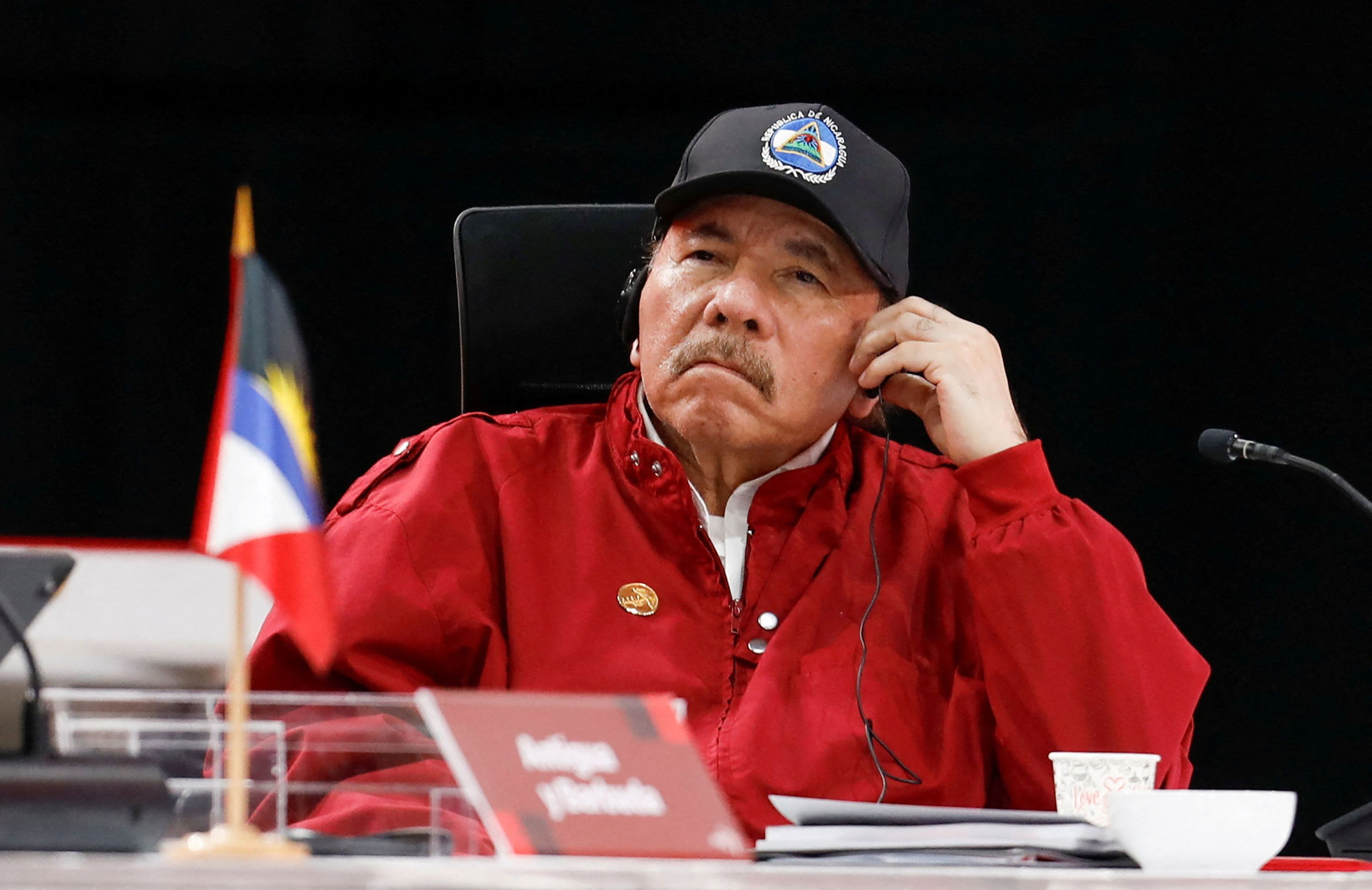 Daniel Ortega at a podium during the 47th Sandinista Revolution anniversary celebration in Managua in July 2026