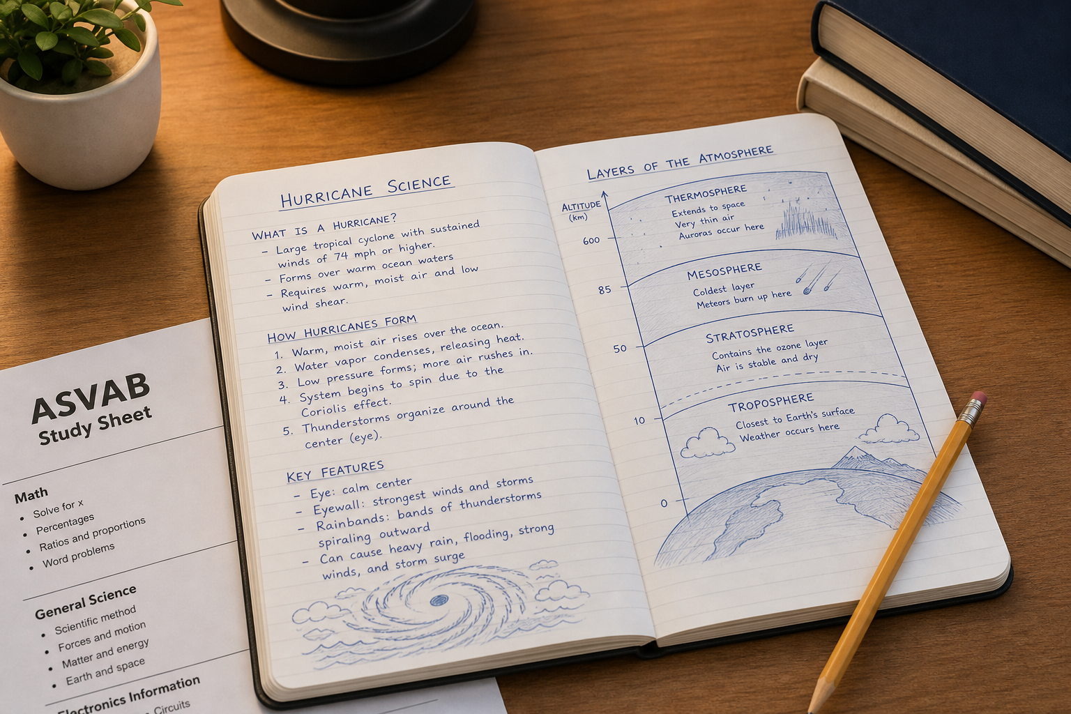 Hurricane Science Study Tips for the ASVAB General Science Subtest