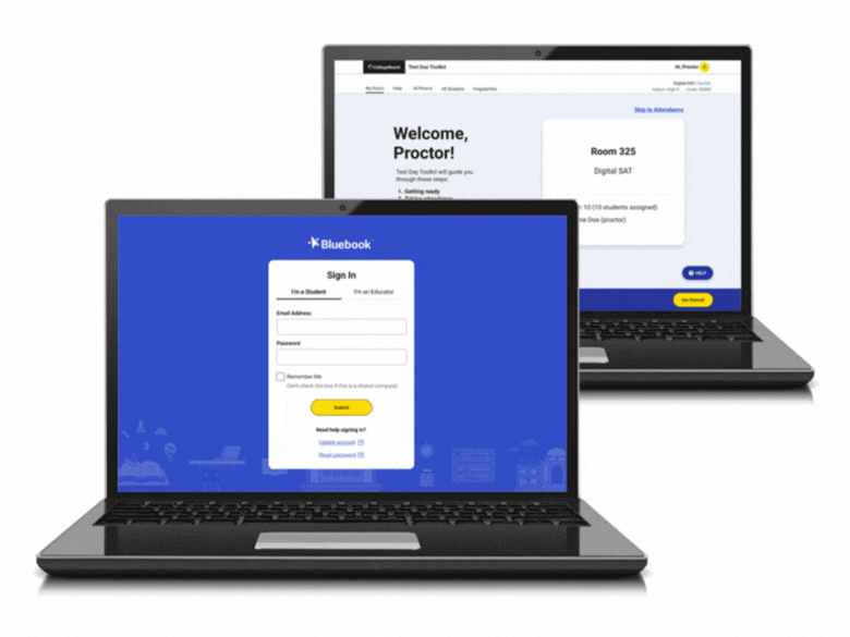 College Board Bluebook digital testing interface used for the digital SAT