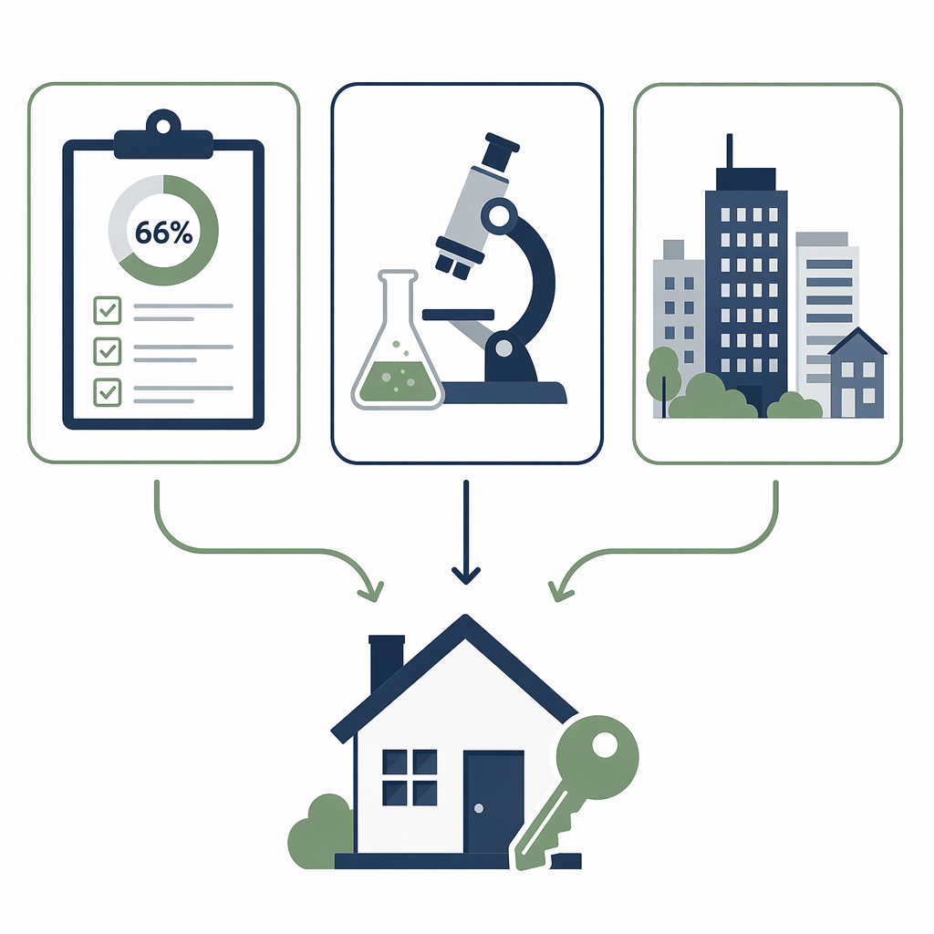 Survey evidence, randomized trial evidence, and city field study evidence converging toward stable housing