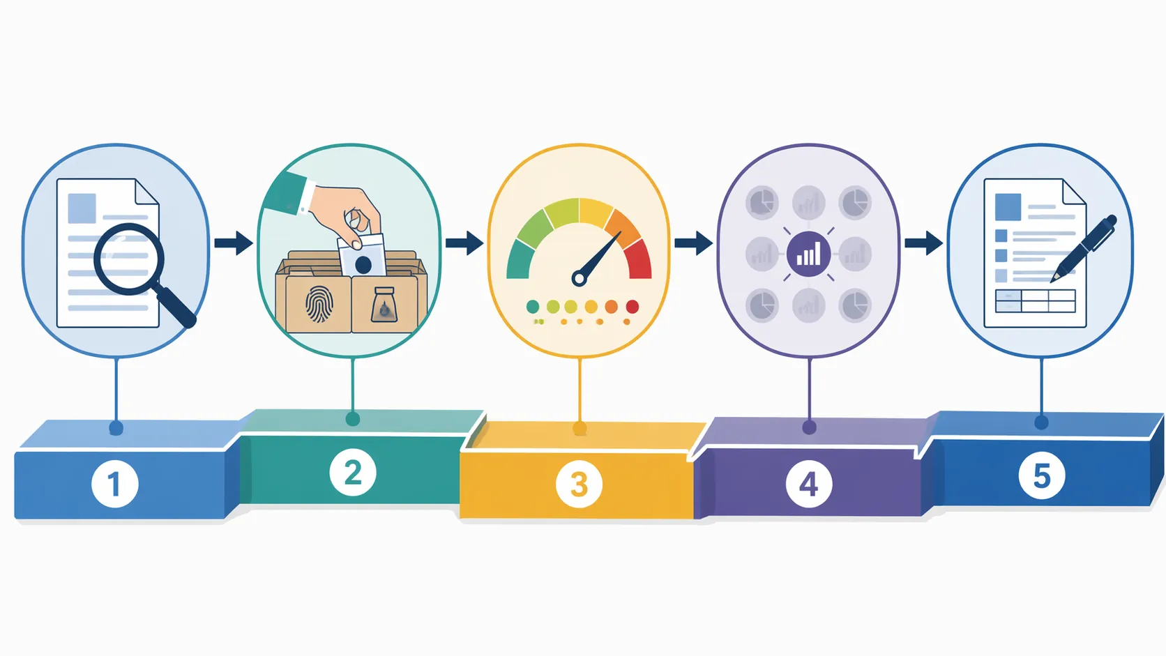Five-step pathway from case identification to structured written analysis