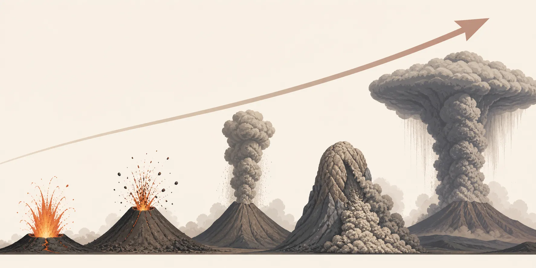 Volcanic explosivity spectrum from mild fire fountain to towering Plinian ash column