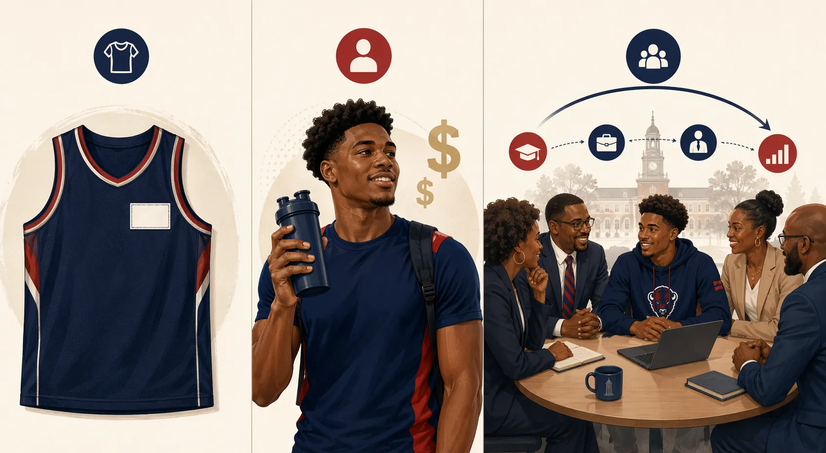 Comparison of logo sponsorship, NIL compensation, and career-network mentorship for a Howard athlete