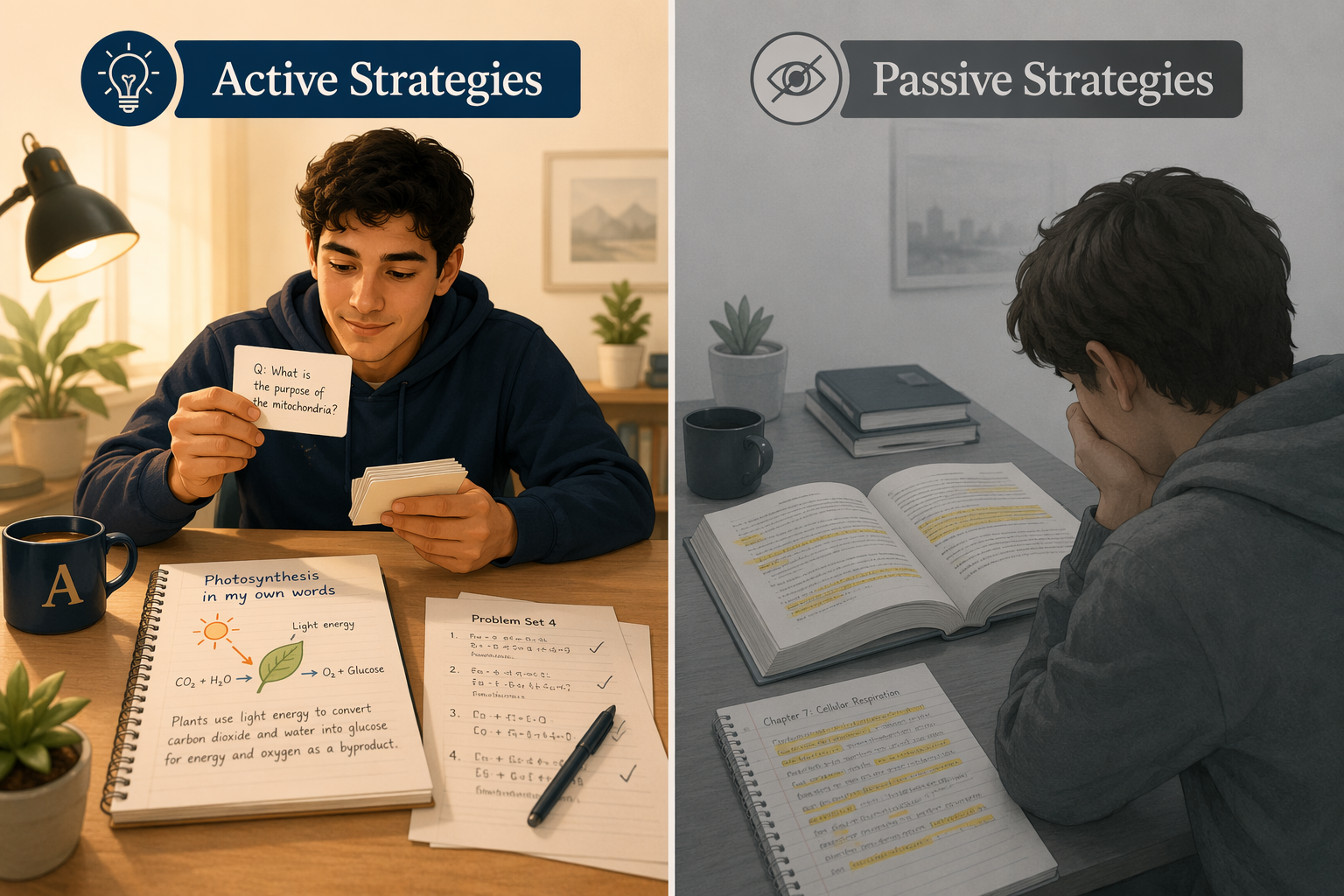 Active study strategies compared with passive rereading and highlighting