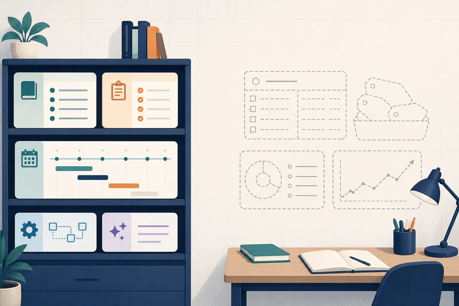 Comparison of completed course planner modules with missing exam-prep modules for practice logs, missed-question tags, section breakdowns, and score charts