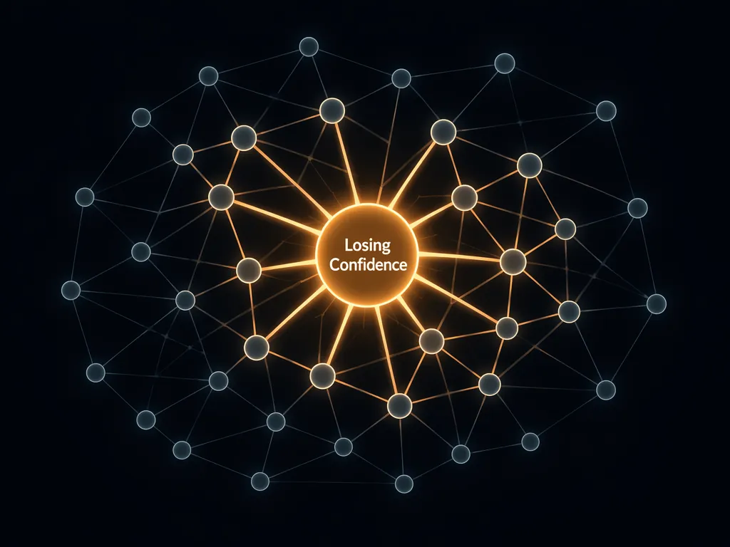 Network diagram with a central node labeled losing confidence connected to surrounding depressive symptom nodes