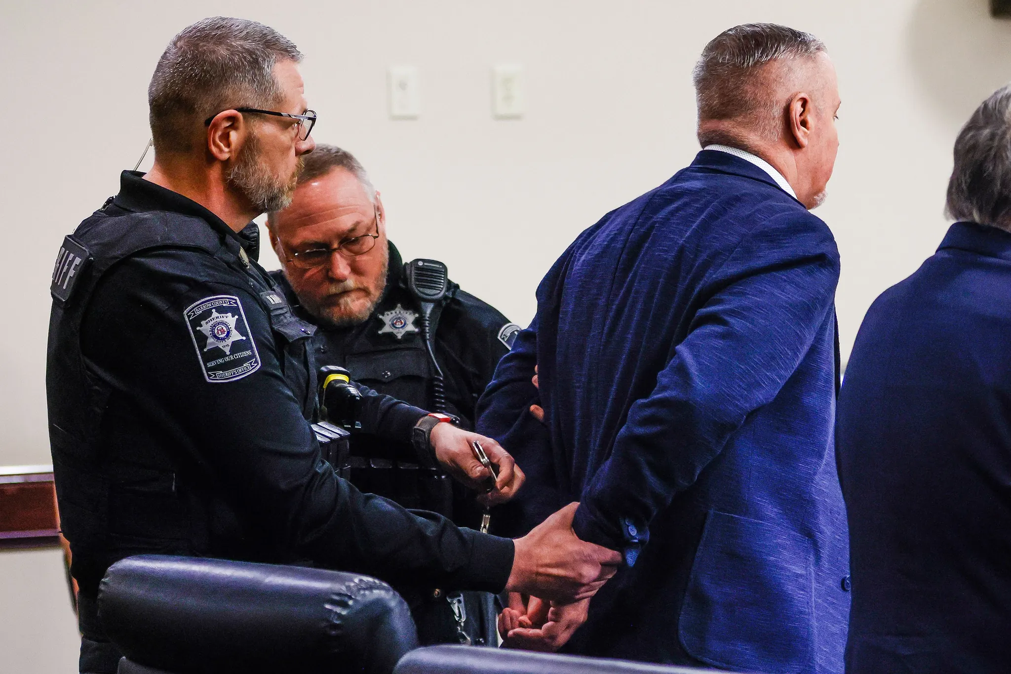 Colin Gray standing in a Georgia courtroom during his trial