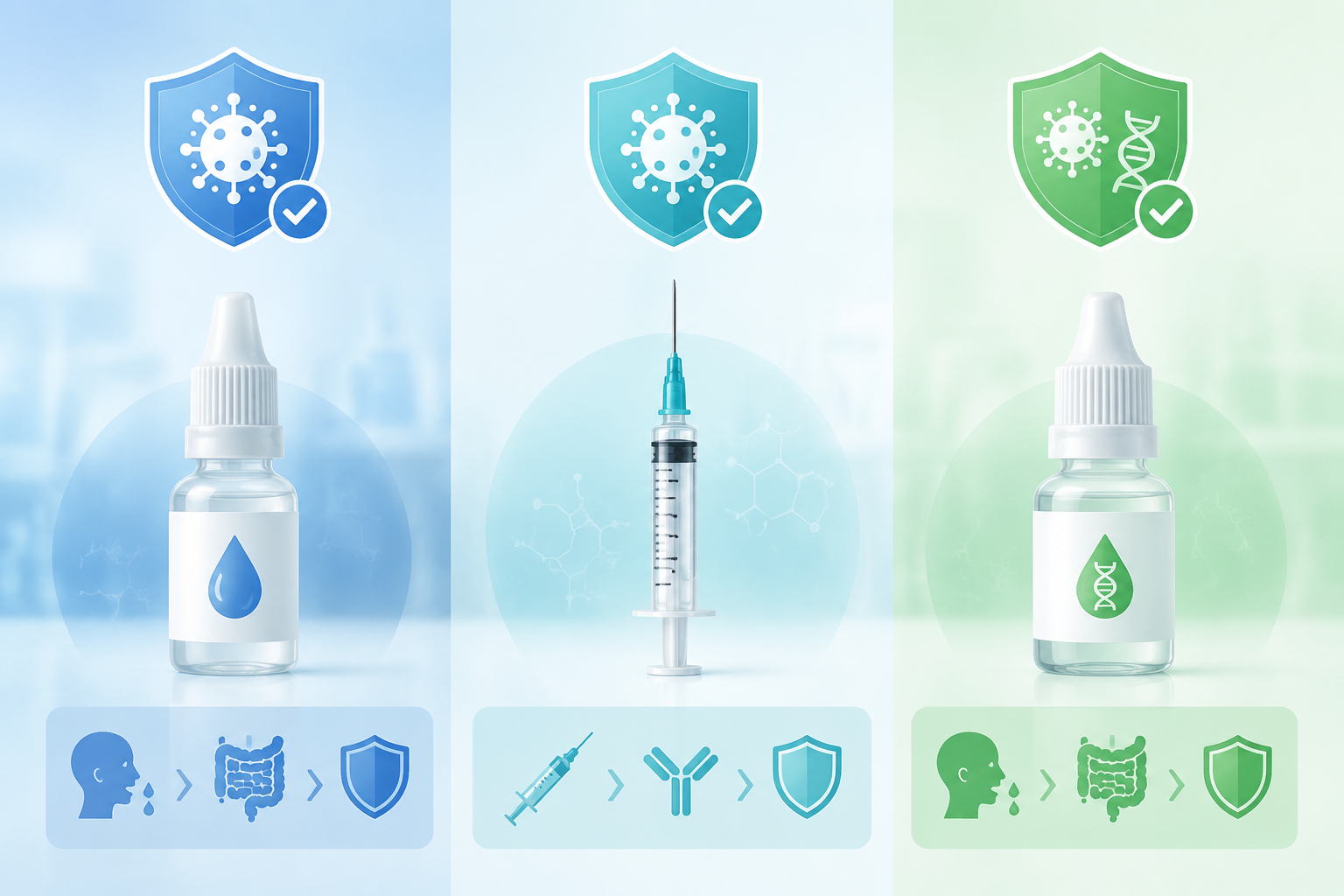Comparison of OPV, IPV, and nOPV2 vaccine types