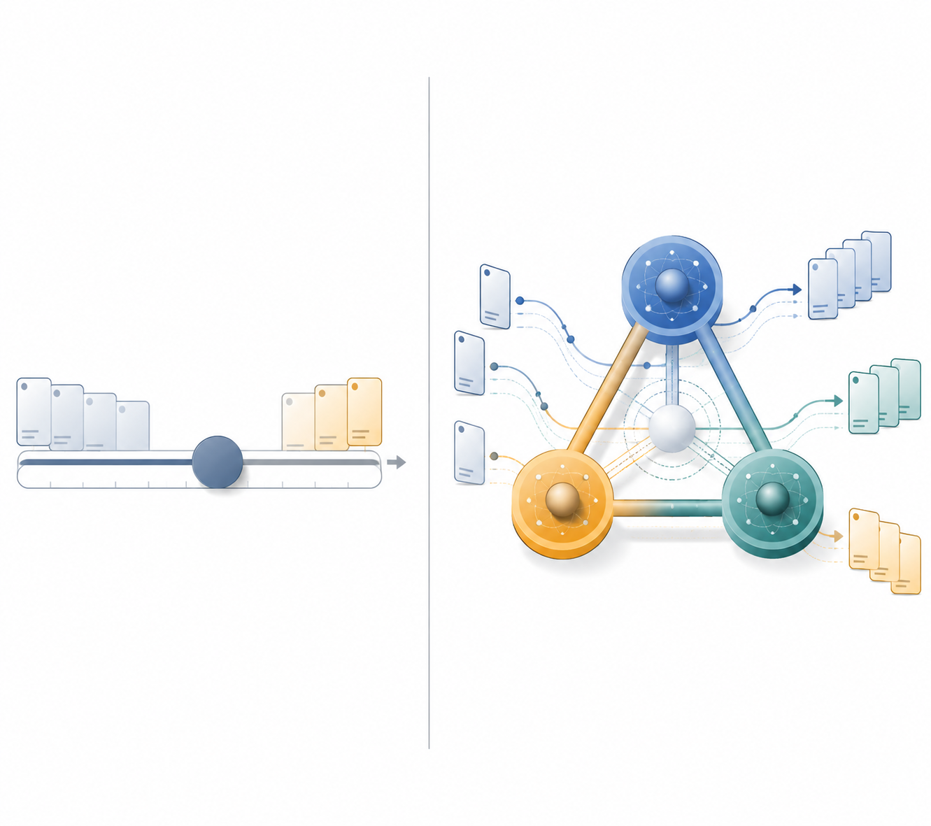 Comparison of SM-2 as a single adjustment scale and FSRS as a three-node memory model